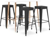 Set da Bar 5 pz Bianco e Nero 3057429