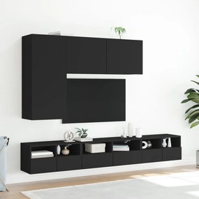 Mobile TV a Parete Nero 60x30x30 cm in Legno Multistrato