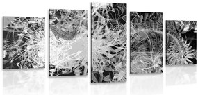 Quadri 5 pezzi – Arte astratta in bianco e nero