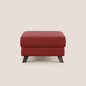 Moon Pouf contenitore e piedini alti in tessuto smacchiabile con acqua T05 rosso