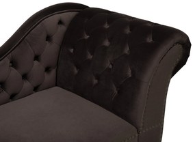 Chaise longue destra in velluto marrone NIMES Beliani