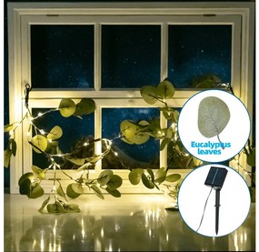 Aigostar - Catena LED solare 110xLED/4m IP65 300 mAh bianco caldo eucalipto