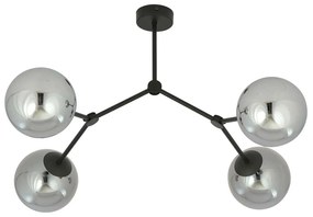 Plafoniera Minimal Iperione Acciaio Nero Grigio 4 Luci E14 Ip20