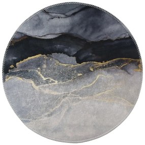 Tappeto rotondo lavabile bianco e nero ø 100 cm - Vitaus