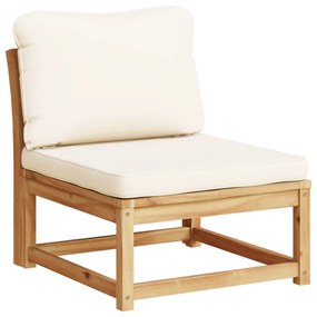 Set salotto da giardino 7 pz con cuscini legno massello acacia