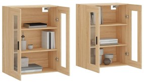 Armadietti a parete 2 pz rovere sonoma in legno multistrato