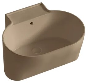 Lavabo da appoggio Tina COLAVENE ovale piletta non inclusa in ceramica L 60 x H 35 x P 50 cm marrone opaco piletta non inclusa