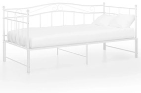 Telaio Divano Letto Estraibile Bianco in Metallo 90x200 cm