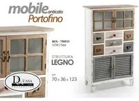 Madia credenza alta con cassetti vano e vetrina cm 70 x 36x 123 h