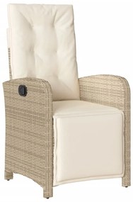 Set da pranzo da giardino 9 pz con cuscini beige in polyrattan