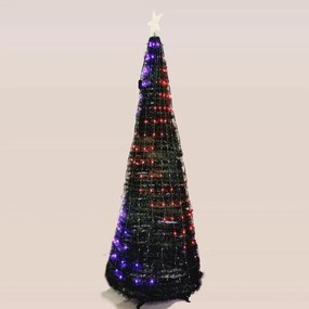 Albero di Natale artificiale Conico verde con illuminazione H 210 cm x Ø 70 cm