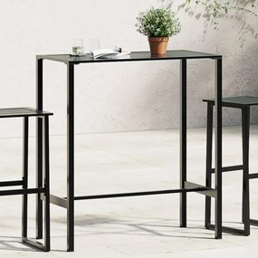Tavolo Da Bar Nero 100x50x110cm İn Acciaio Verniciato A Polvere /