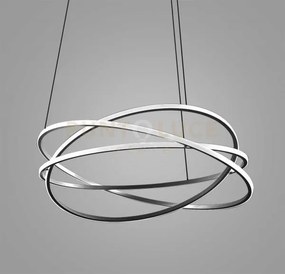 Atia s/g - lampadario a sospensione nero a led d.100cm 3000k 9300lm...