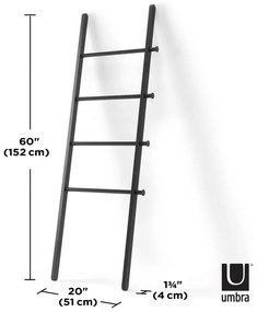 Scala decorativa nera in legno di pioppo Leana - Umbra