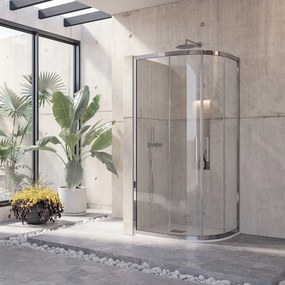 Cabina doccia 80x80 semicircolare in acciaio vetro 8mm KS8000 - KAMALU