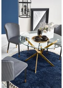 Tavolo da pranzo ESTEN trasparente/oro