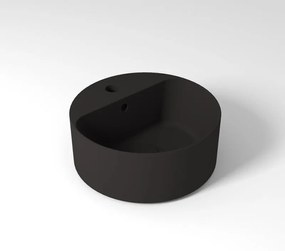 Lavabo da appoggio tondo in ceramica nero