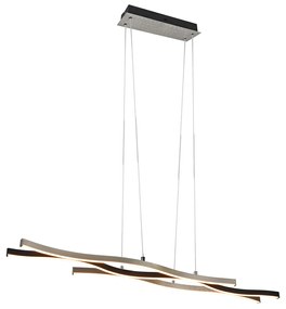 Lampada a sospensione di design nera con argento incl. LED dimmerabile - Blaze