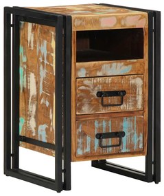 Comodino 40x40x59 Cm İn Legno Massello Di Recupero /