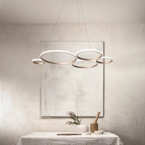 Lampada a sospensione LED POIS in metallo verniciato 108 cm ORO