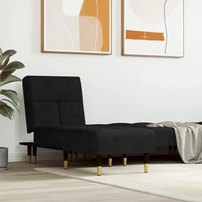 Chaise Longue İn Velluto Nero /
