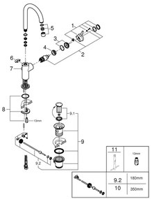 GROHE 23783000 - START CLASSIC Miscelatore lavabo 311 mm Cromo lucido