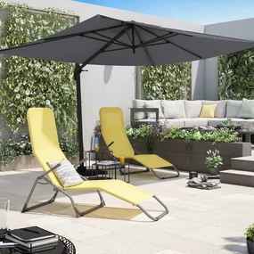 Ombrellone decentrato grigio Aura NATERIAL L 281 x 386 cm con telo antracite