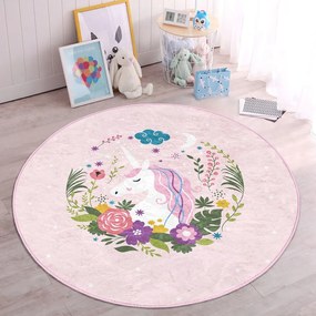 Tappeto rosa per bambini ø 120 cm Comfort - Mila Home