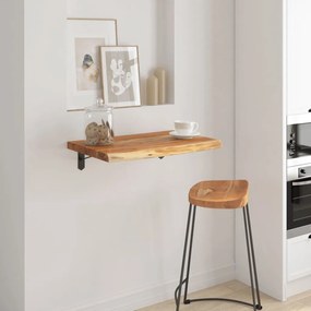Mensola A Muro 70x40x2,5cm Rettangolare Legno Acacia Bordi Vivi /