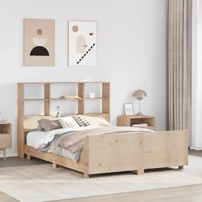 Letto Senza Materasso 140x190 Cm İn Legno Massello Di Pino /