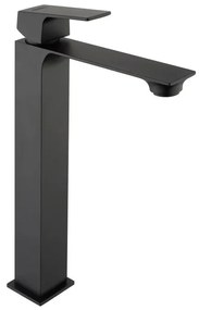 Rubinetto per lavabo a canna alta Flat nero in ottone MAMOLI