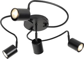 Faretto da soffitto moderno nero orientabile a 4 luci - Java
