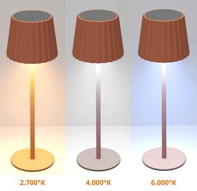 Lampada da Tavolo Ricaricabile 2.2W IP54 CCT Dimmerabile - Corten Rigato