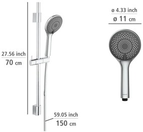 WENKO 25452100 - Set doccia WATERSAVING SYSTEM 70 cm, colore argento