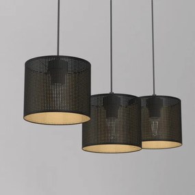 Lampadario a sospensione con filo LOFT SHADE 3xE27/60W/230V nero/oro