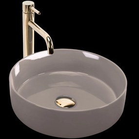 Lavabo da appoggio Rea Sami Beige Shiny