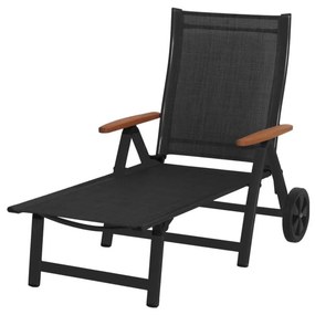 Sedia a sdraio da giardino in metallo nero Ass Comfort - Rojaplast