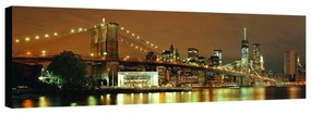 Stampa su tela Brooklyn bridge illuminato, multicolore 180 x 64 cm