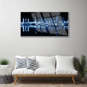 Quadro su vetro Città Grattacieli Case 100x50 cm