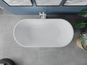 Mexen Luna vasca da bagno freestanding 140 x 75 cm, bianca, troppopieno bianco - 52031407500-20