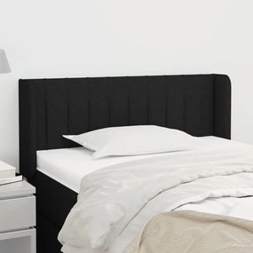 Testiera Ad Orecchio Nera 93x16x78/88 Cm İn Tessuto /