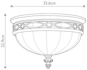 Feiss FE-DRAWING-ROOM-FB - Plafoniera DRAWING ROOM 3xE27/60W/230V