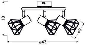 Luce Spot VERVE 3xE14/40W/230V