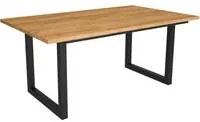 Tavolo da pranzo 8 posti 167x90 cm con gambe in legno a U colore piano Rovere e colore gambe Nero