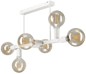 Lampadario a sospensione con supporto rigido ASTRID 6xE27/60W/230V bianco