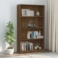 Libreria 4 Ripiani Rovere Marrone 80x24x142cm Legno Multistrato cod mxl 19721