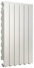 Radiatore acqua calda PRODIGE Modern in alluminio, 6 elementi interasse 80 cm, bianco