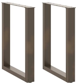 Gambe Tavolo Pranzo A U 2 Pz 60x(72-73) Cm Acciaio /