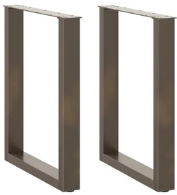 Gambe Tavolo Pranzo A U 2 Pz 60x(72-73) Cm Acciaio /