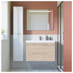 Mobile sottolavabo e lavabo Remix per vasca centrale rovere ribeira L 75 x H 58 x P 33 cm 2 cassetti
